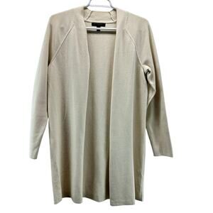 Banana Republic Long Open Front Cardigan Sweater Blazer Oatmeal Cream XS